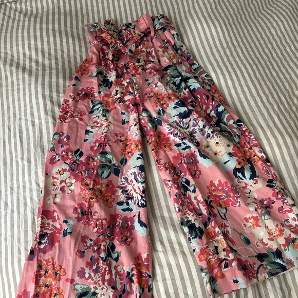 Zara Paperbag Floral Printt Pink Trousers | XS - Picture 7 of 8